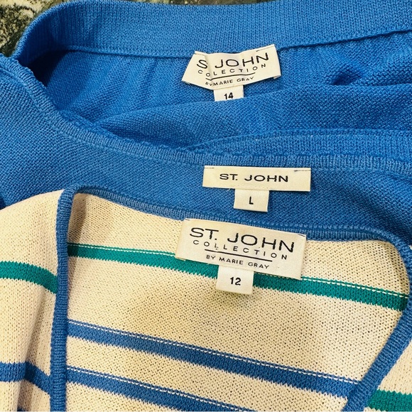 St John Collection Santana Knit Suit Top Sz 12 Shell Large & Skirt Sz 14 - Picture 15 of 15